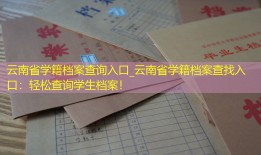 云南省学籍档案查询入口_云南省学籍档案查找入口：轻松查询学生档案！