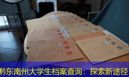 黔东南州大学生档案查询：探索新途径