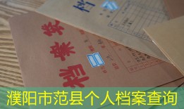 濮阳市范县个人档案查询