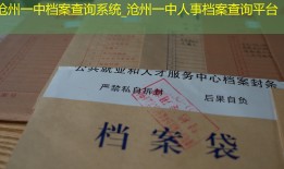 沧州一中档案查询系统_沧州一中人事档案查询平台