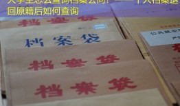 大学生怎么查询档案去向？——个人档案退回原籍后如何查询