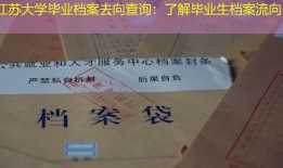 江苏大学毕业档案去向查询：了解毕业生档案流向