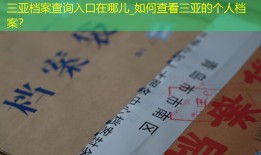 三亚档案查询入口在哪儿_如何查看三亚的个人档案？