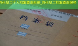 苏州员工个人档案查询系统_苏州员工档案查询服务