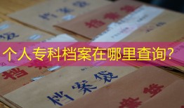 个人专科档案在哪里查询？