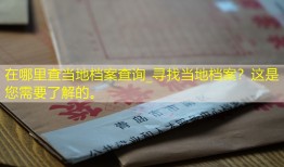 在哪里查当地档案查询_寻找当地档案？这是您需要了解的。