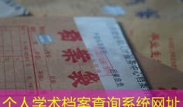 个人学术档案查询系统网址