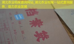 湖北农业档案查询网站_湖北农业档案一站式查询服务，助力农业发展