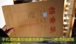 手机查档案在线查询系统——让你的档案随时随地可查