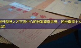 翻开陇县人才交流中心的档案查询系统，轻松查询个人记录