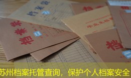 苏州档案托管查询，保护个人档案安全