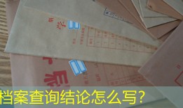 档案查询结论怎么写？