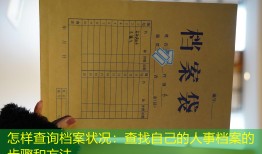 怎样查询档案状况：查找自己的人事档案的步骤和方法