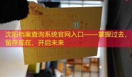 沈阳档案查询系统官网入口——掌握过去，留存现在，开启未来