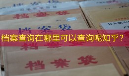 档案查询在哪里可以查询呢知乎？