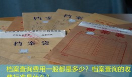 档案查询费用一般都是多少？档案查询的收费标准是什么？