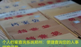 个人档案查询系统郑州：便捷查询您的人事档案信息