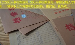 辽宁沈阳人事档案查询_沈阳人事档案查询：掌握全城人才档案，一键获取工作背景和职业技能，更安全、更高效。