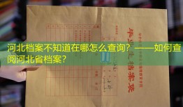河北档案不知道在哪怎么查询？——如何查阅河北省档案？