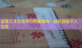 金堂人才交流中心档案查询：轻松获取个人信息