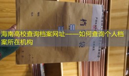 海南高校查询档案网址——如何查询个人档案所在机构