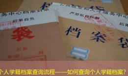 个人学籍档案查询流程——如何查询个人学籍档案？