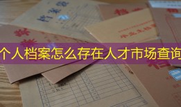 个人档案怎么存在人才市场查询