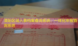 溧阳区域人事档案查询系统：一体化申报查询系统