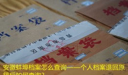 安徽蚌埠档案怎么查询——个人档案退回原籍后如何查询？