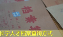 长宁人才档案查询方式