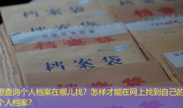 想查询个人档案在哪儿找？怎样才能在网上找到自己的个人档案？