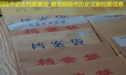 铜陵市史志档案查询_查询铜陵市历史文献档案信息