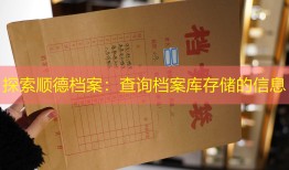 探索顺德档案：查询档案库存储的信息