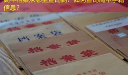 高中档案从哪里查询到？如何查询高中学籍信息？