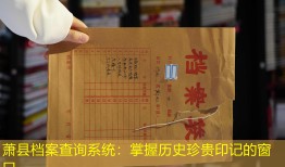 萧县档案查询系统：掌握历史珍贵印记的窗口