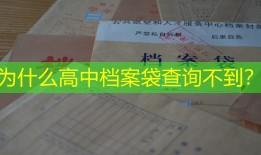 为什么高中档案袋查询不到？