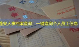 蓬安人事档案查询：一键查询个人员工信息