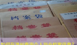 如何在温州查询个人毕业档案信息？