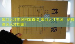 黑河人才市场档案查询_黑河人才市场：便捷查询人才档案！