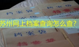 苏州网上档案查询怎么查？