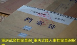 重庆武隆档案查询_重庆武隆人事档案查询指南