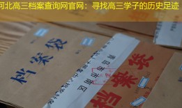 河北高三档案查询网官网：寻找高三学子的历史足迹