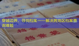 穿越边界，寻找档案——解决跨地区档案查询难题