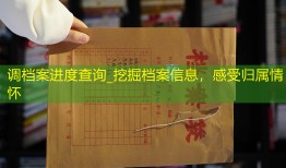 调档案进度查询_挖掘档案信息，感受归属情怀