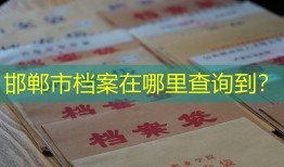 邯郸市档案在哪里查询到？
