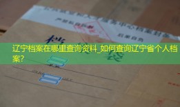 辽宁档案在哪里查询资料_如何查询辽宁省个人档案？