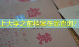 上大学之前档案在哪查询？