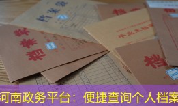 河南政务平台：便捷查询个人档案
