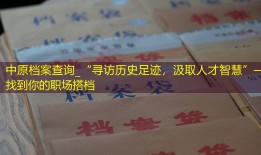中原档案查询_“寻访历史足迹，汲取人才智慧”——找到你的职场搭档