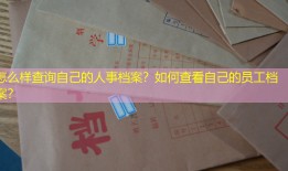 怎么样查询自己的人事档案？如何查看自己的员工档案？